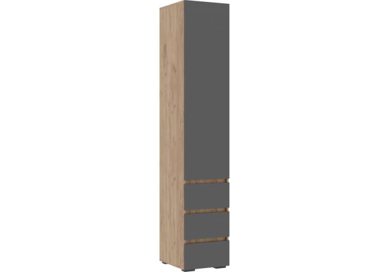 Шкафы Элла ПН 03 серый графит / дуб крафт золото (40x46x210). 