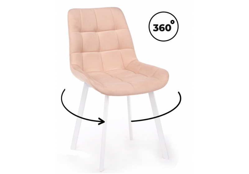 Стул на металлокаркасе Челси 360 П бежевый (zd 210) / белый np (50x60x80). 