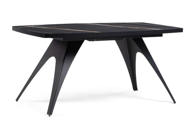 Стол стеклянный Лардж 160(205)х90х76 sahara noir / черный (90x76). 